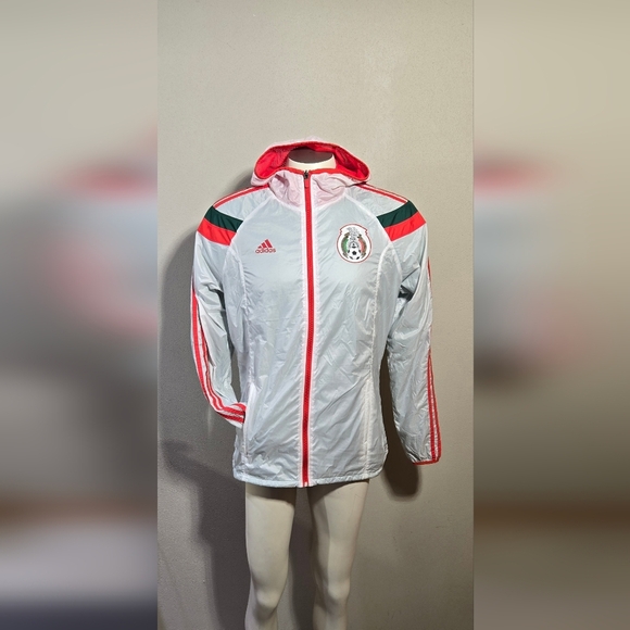 Rare Adidas Mexico 2014 Anthem Jacket Windbreaker Brazil 2014 FIFA World Cup - Picture 1 of 9